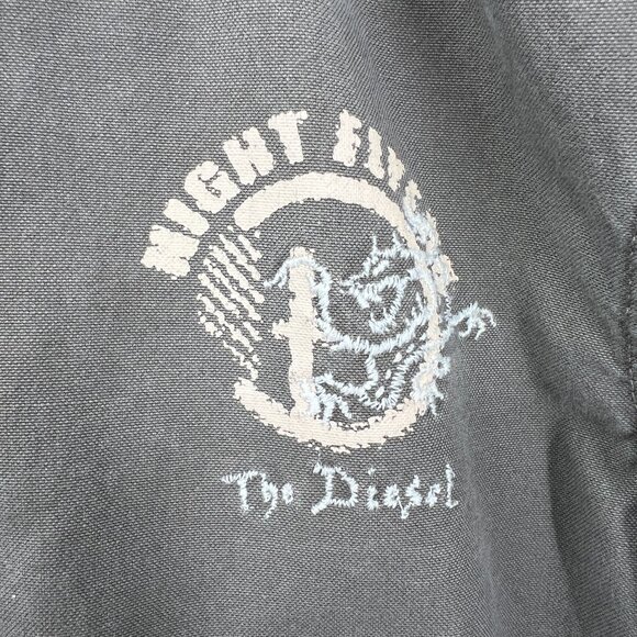 Diesel jacket night flyers aviator bomber flak jacket army green canvas boho M - Picture 3 of 12
